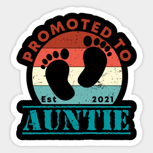 Vintage Promoted to Auntie 2021 new Aunt gift Auntie Sticker